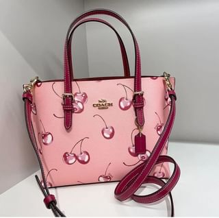 coach コーチ 新作 モリー トート チェリー プリント バッグ ピンク ハンドバッグ