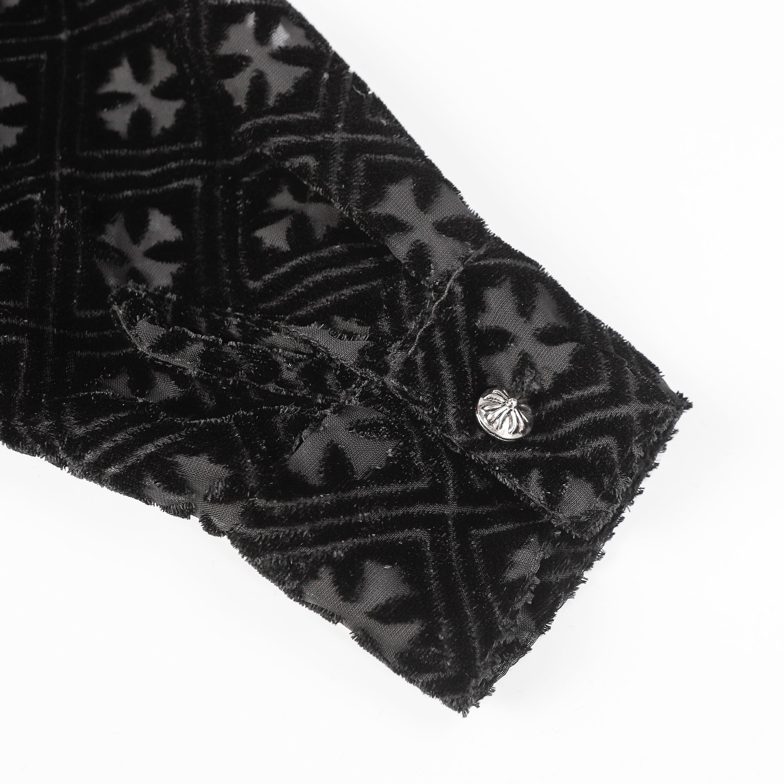 【Chrome Hearts】クロムハーツ クロス ブラックベルベット Tシャツ