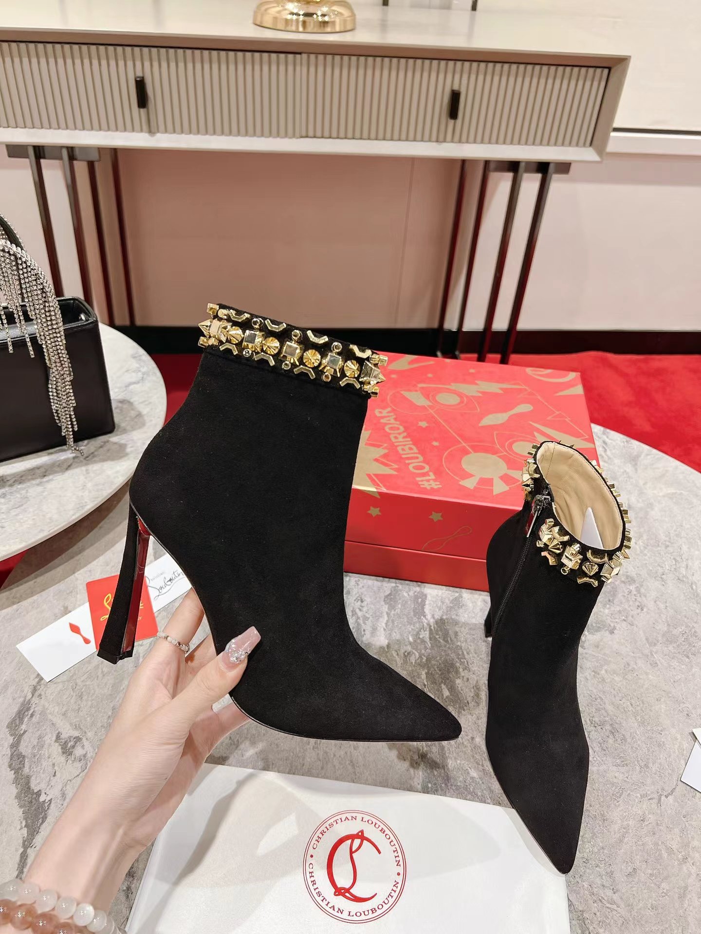 【Christian Louboutin】クリスチャン ルブタン Asteroispikes Booty 100 mm Black-高島屋オンラインストア - 公式