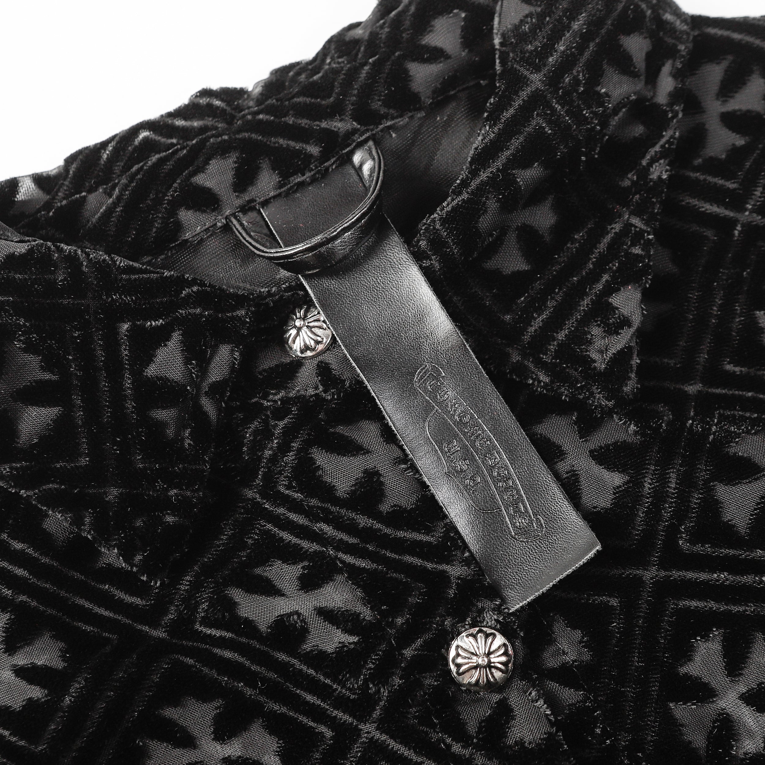 【Chrome Hearts】クロムハーツ クロス ブラックベルベット Tシャツ