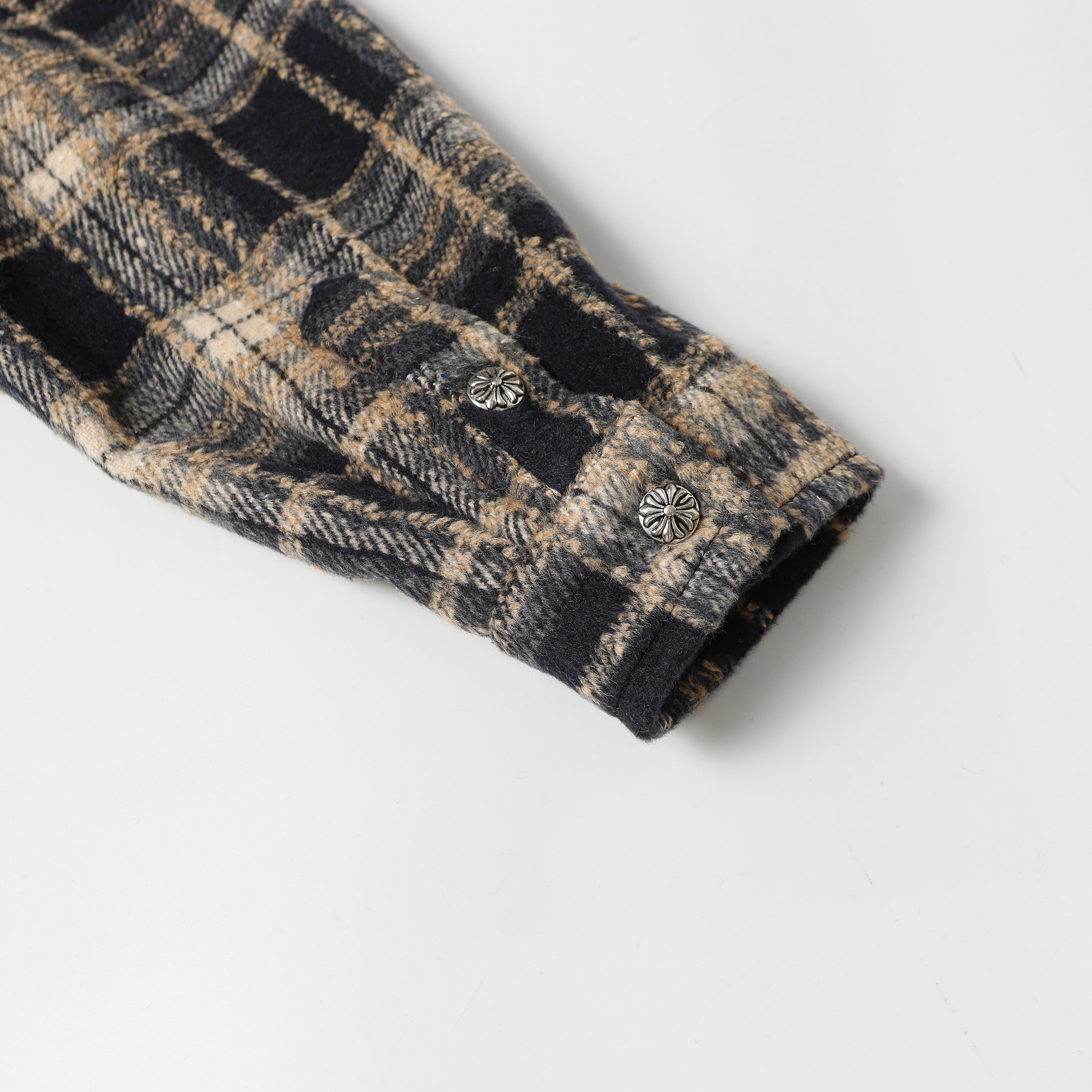 【Chrome Hearts】クロムハーツ 刺繍レザークロスディテール フランネルシャツ Tシャツ