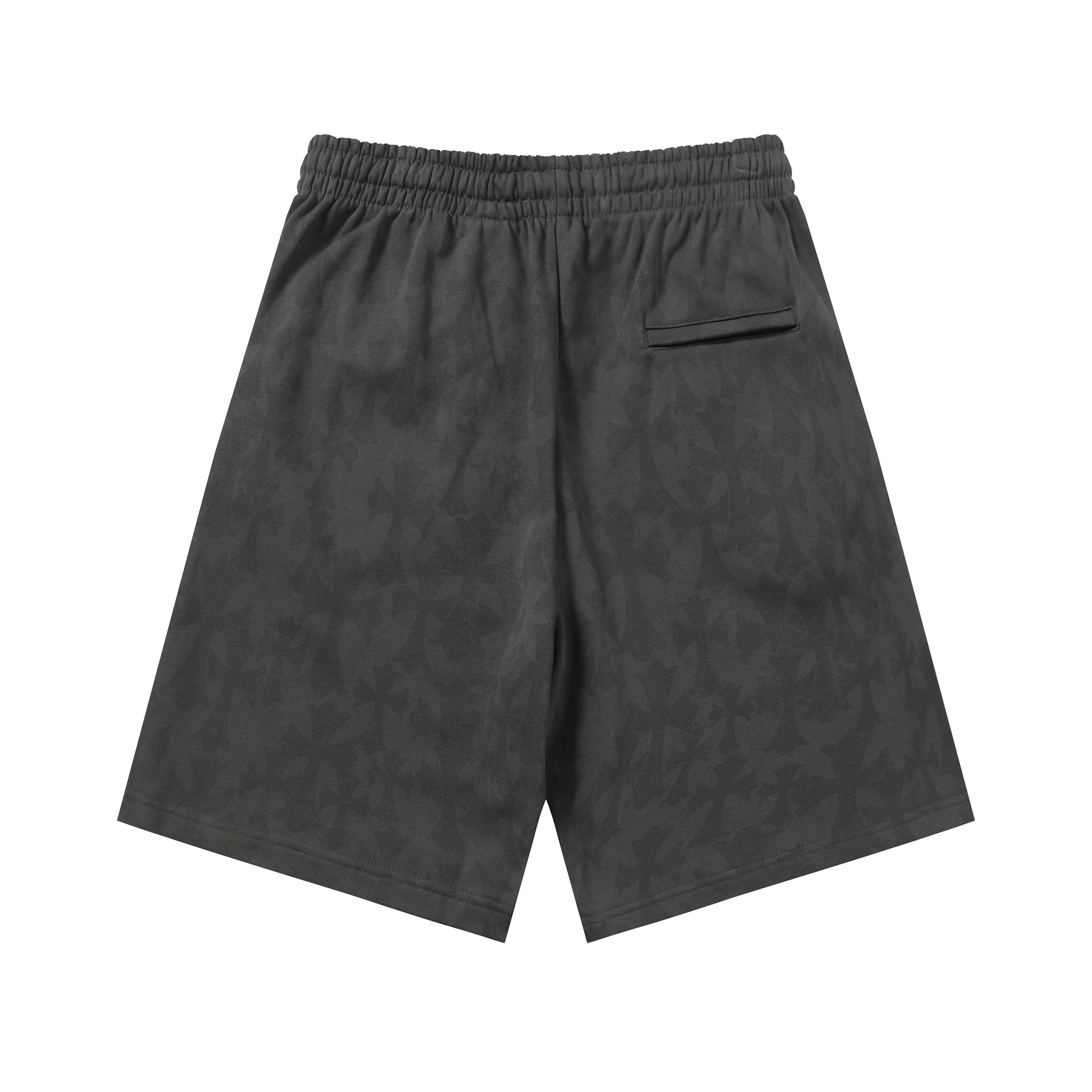 【Chrome Hearts】クロムハーツ ブラック トーナルモノグラム ホースシューロゴ ショートパンツ
