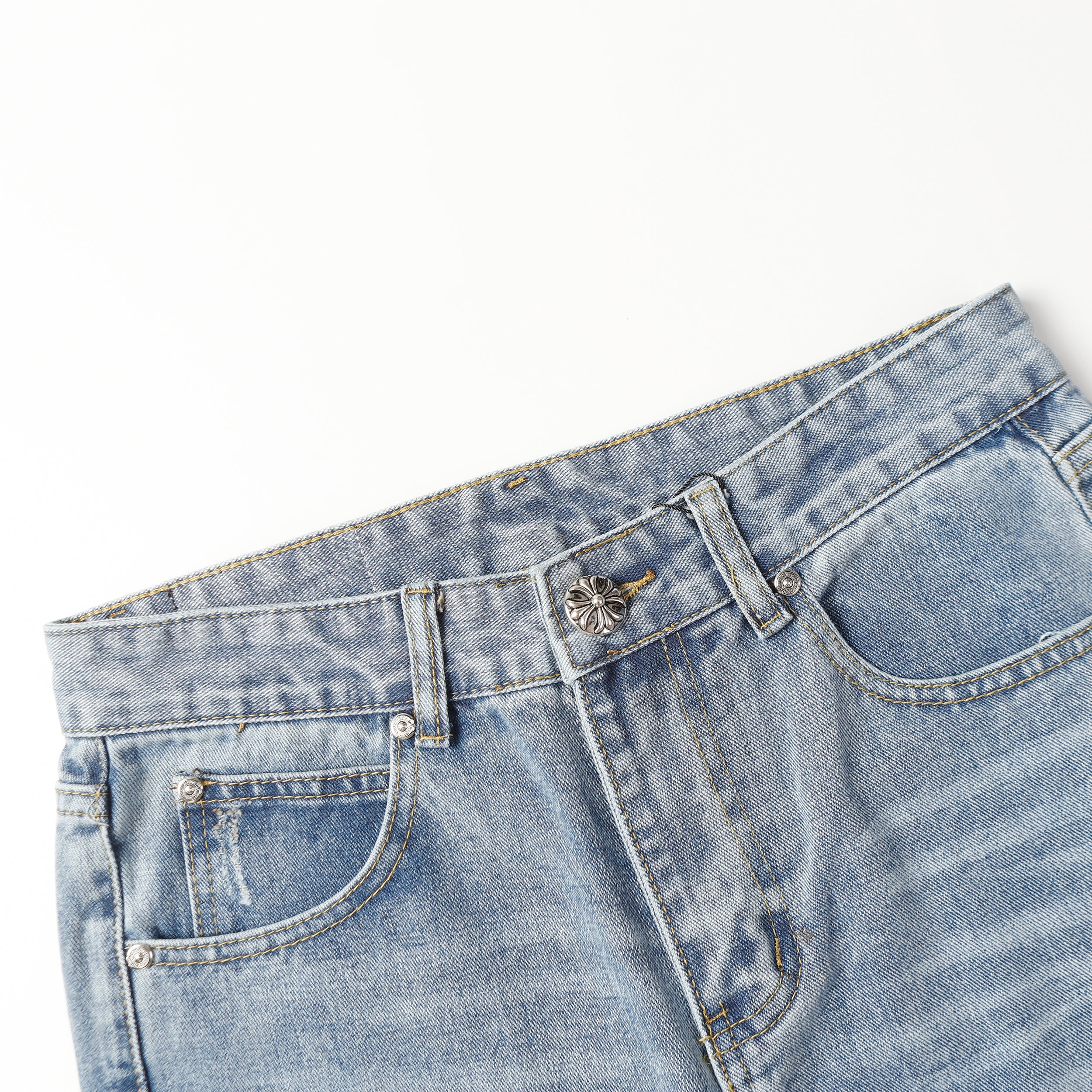 【Chrome Hearts】クロムハーツ クロス レザーパッチ ジーンズ 9961