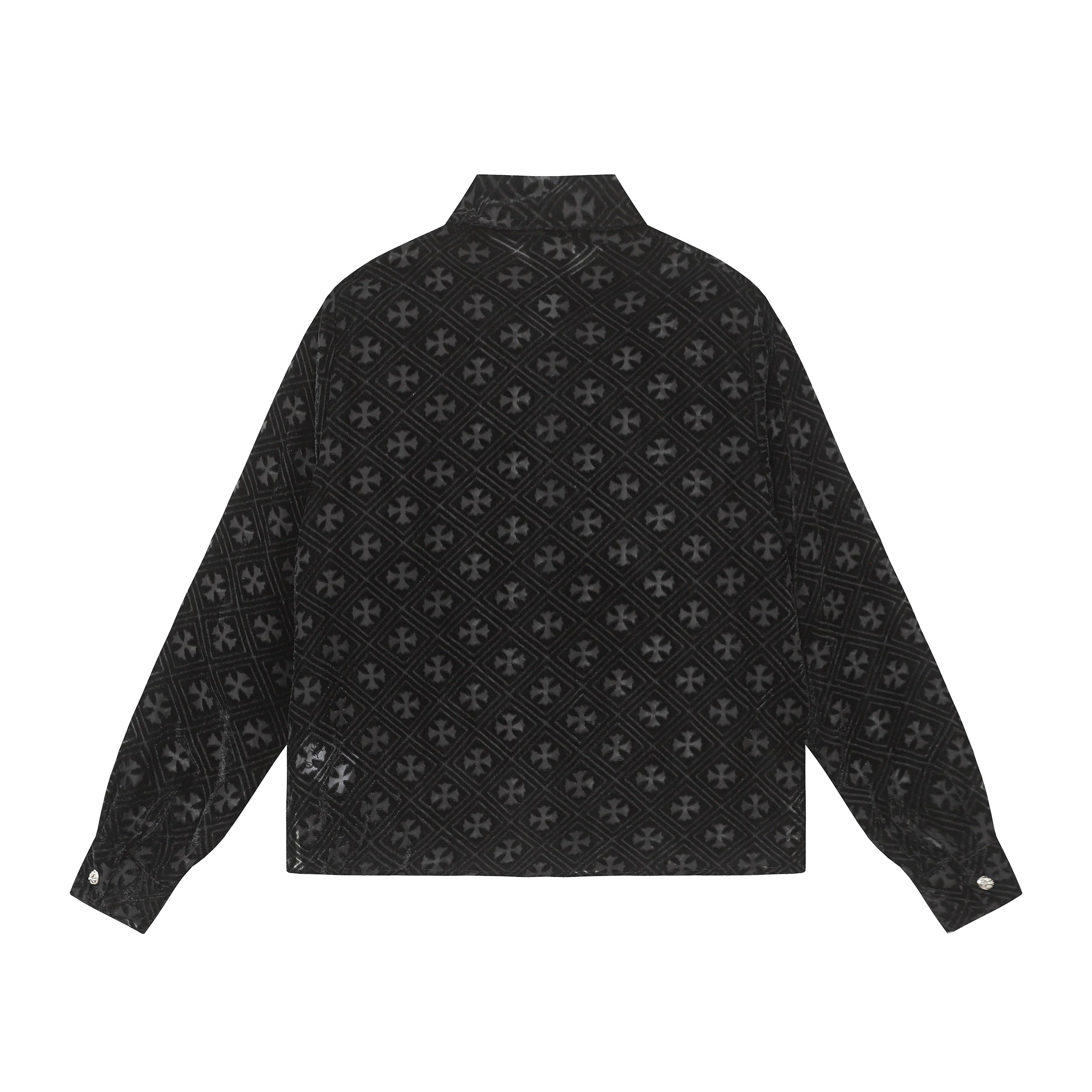 【Chrome Hearts】クロムハーツ クロス ブラックベルベット Tシャツ