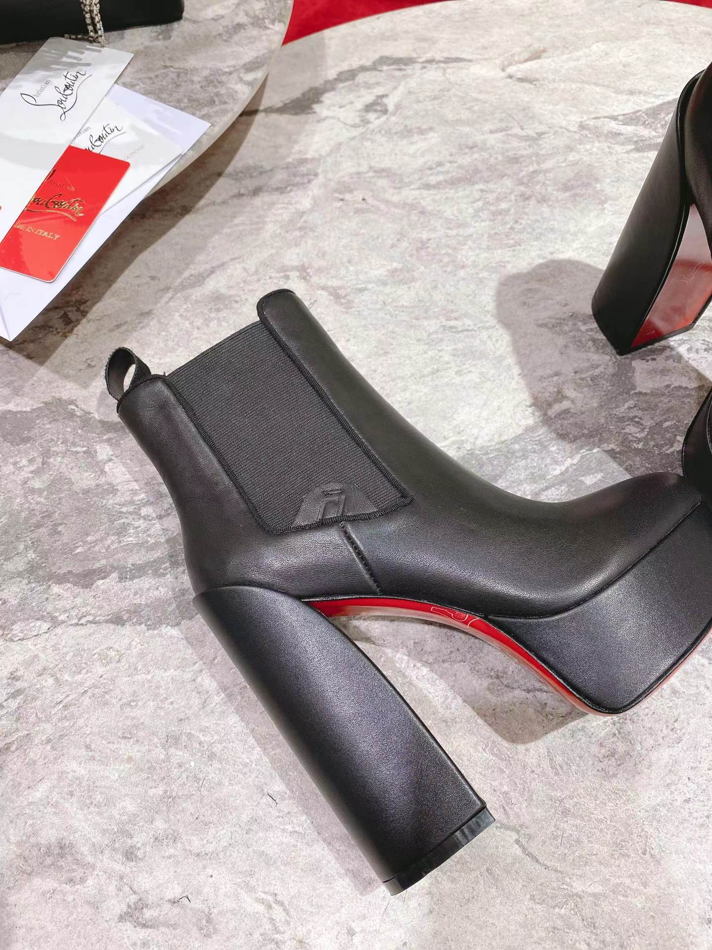 【Christian Louboutin】クリスチャン ルブタン Movidastic 130 mm Low Boots Calf Leather Black-高島屋オンラインストア - 公式
