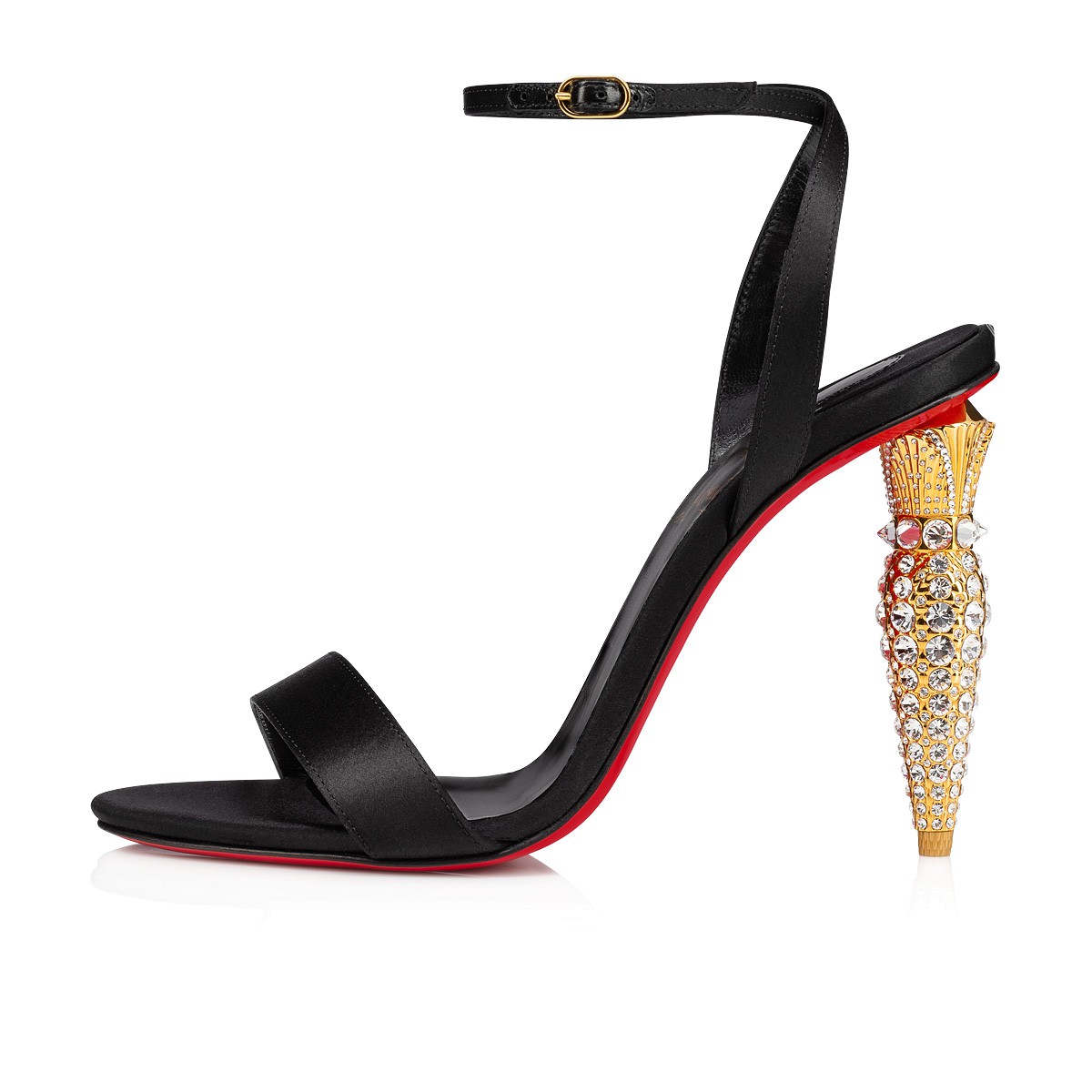 【Christian Louboutin】クリスチャン ルブタン Lipgloss Queen 100 mm Black Satin Sandals-高島屋オンラインストア - 公式