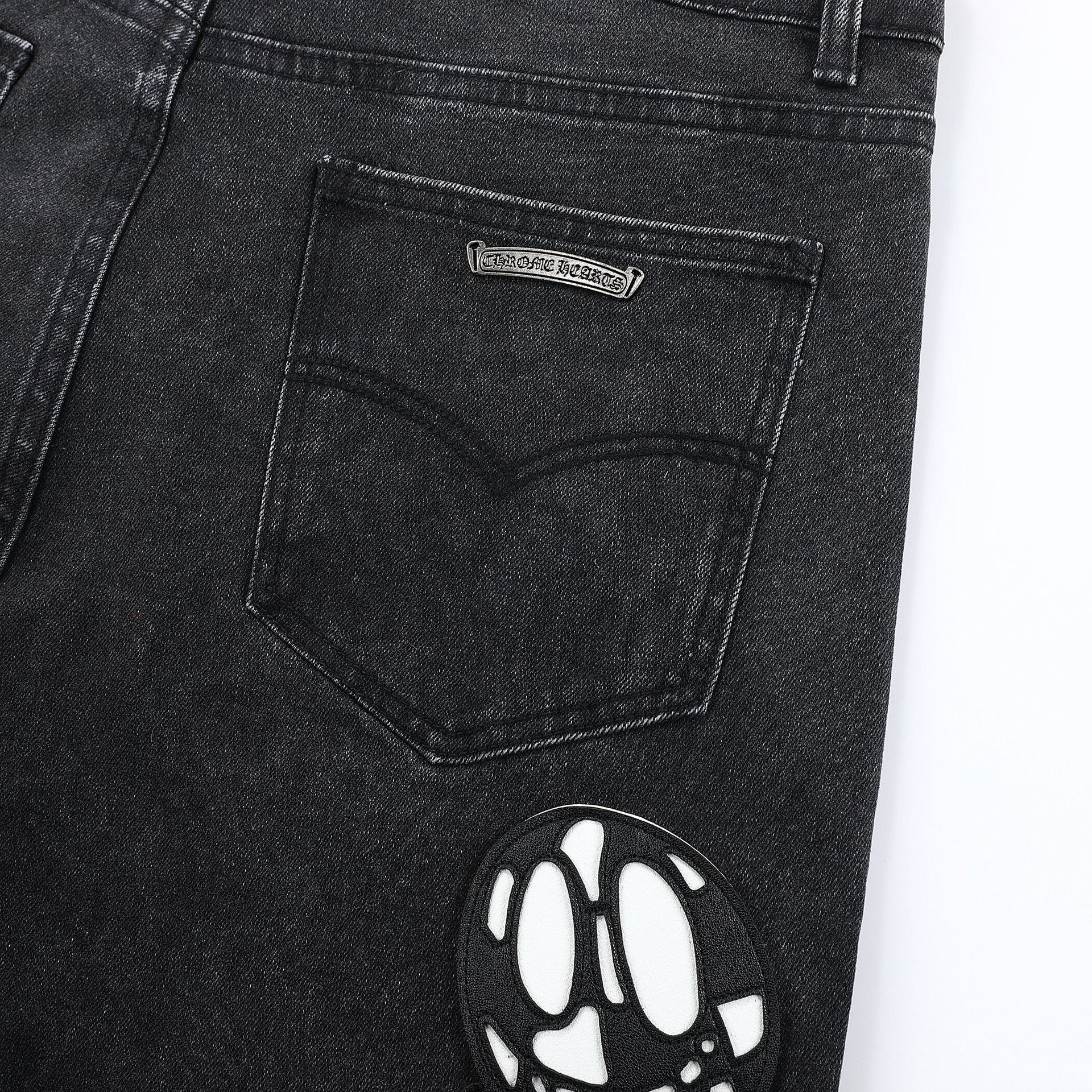 【Chrome Hearts】クロムハーツ カラークロスハッチ付きグレージーンズ