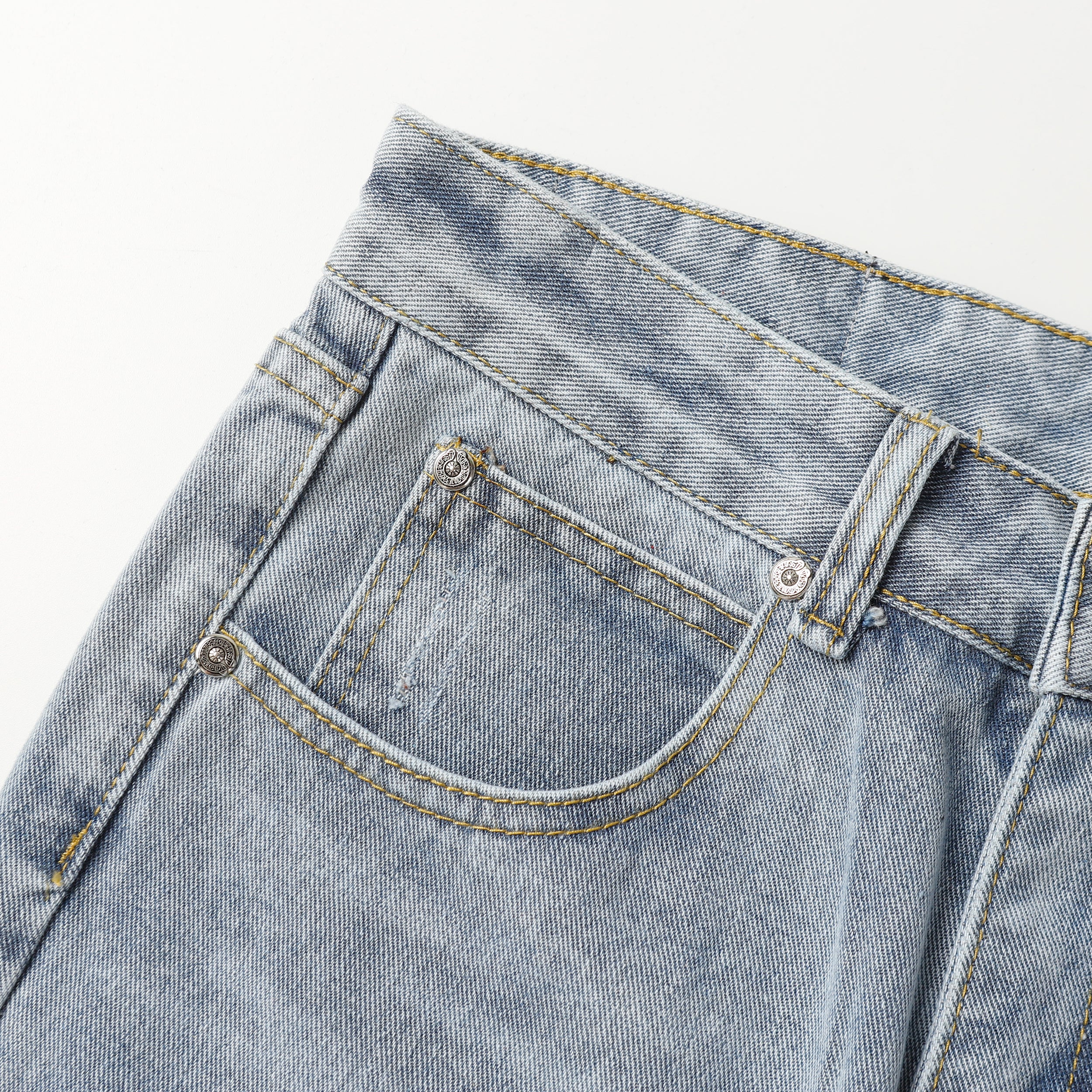【Chrome Hearts】クロムハーツ クロスレザーパッチジーンズ 9957