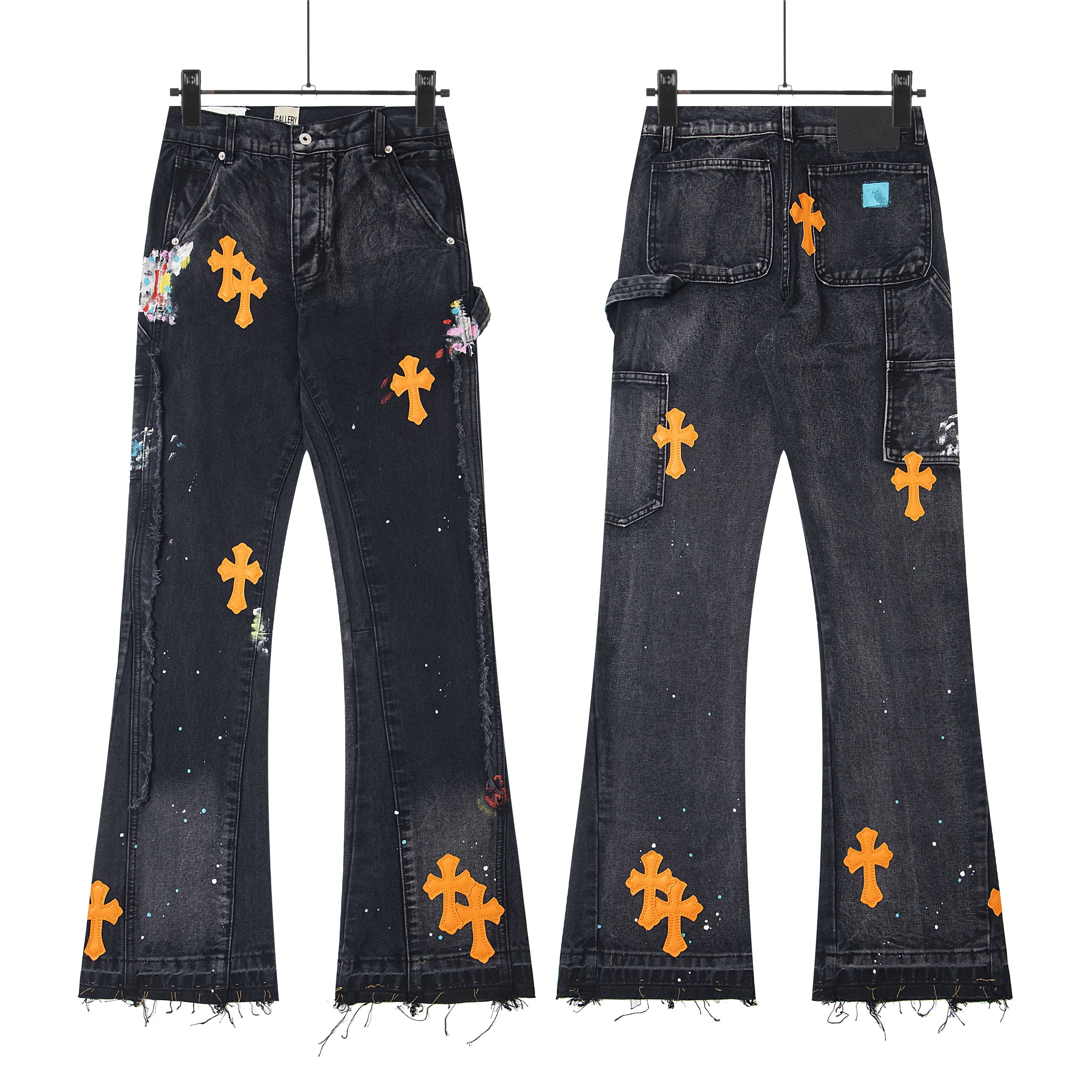 【Chrome Hearts】クロムハーツ ギャラリーデパート クロスパッチ フレアデニムジーンズ 8176