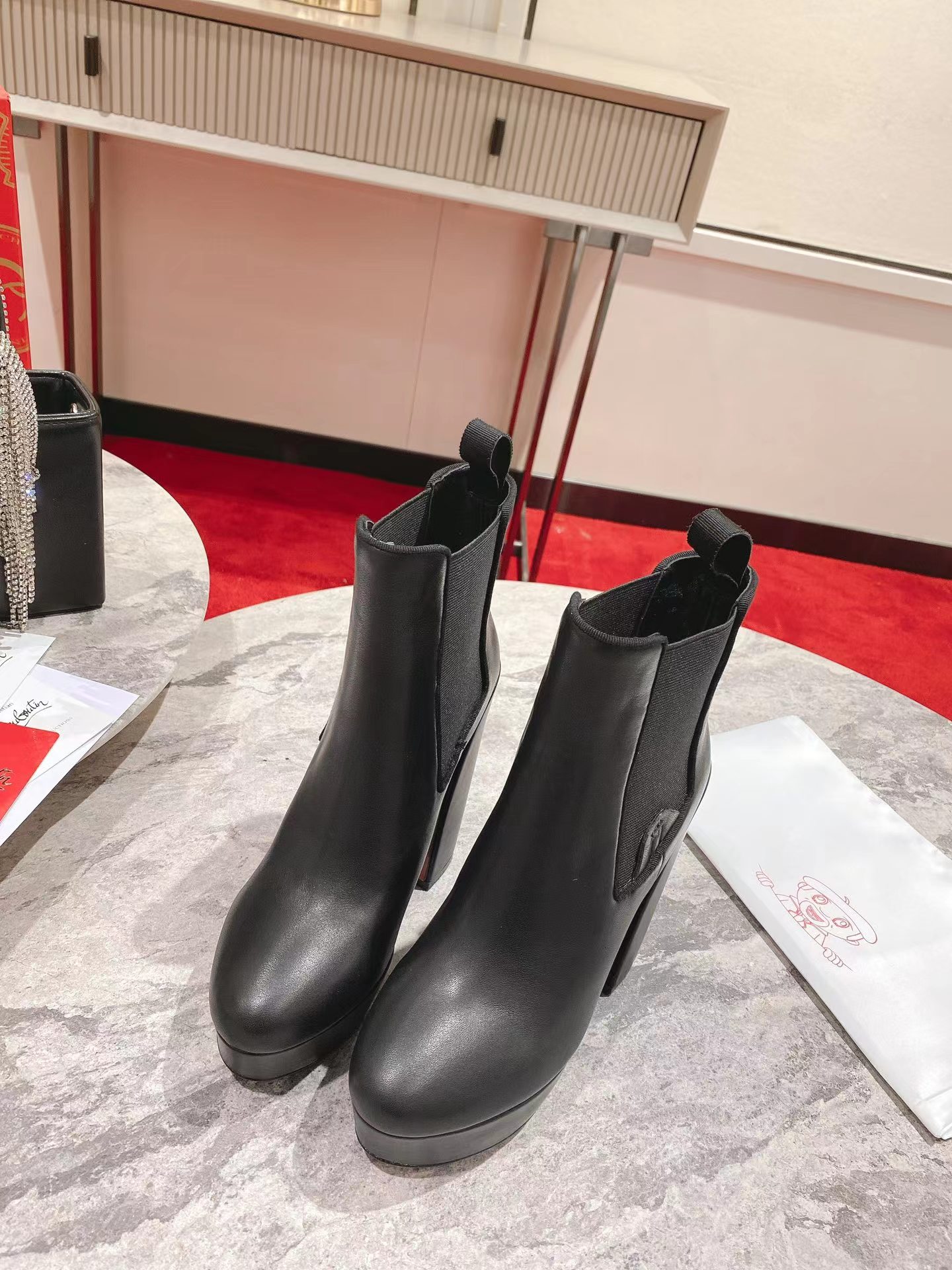 【Christian Louboutin】クリスチャン ルブタン Movidastic 130 mm Low Boots Calf Leather Black-高島屋オンラインストア - 公式