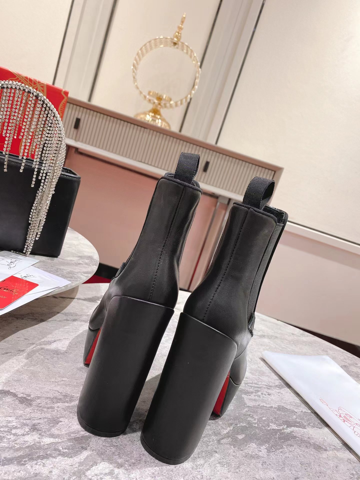 【Christian Louboutin】クリスチャン ルブタン Movidastic 130 mm Low Boots Calf Leather Black-高島屋オンラインストア - 公式