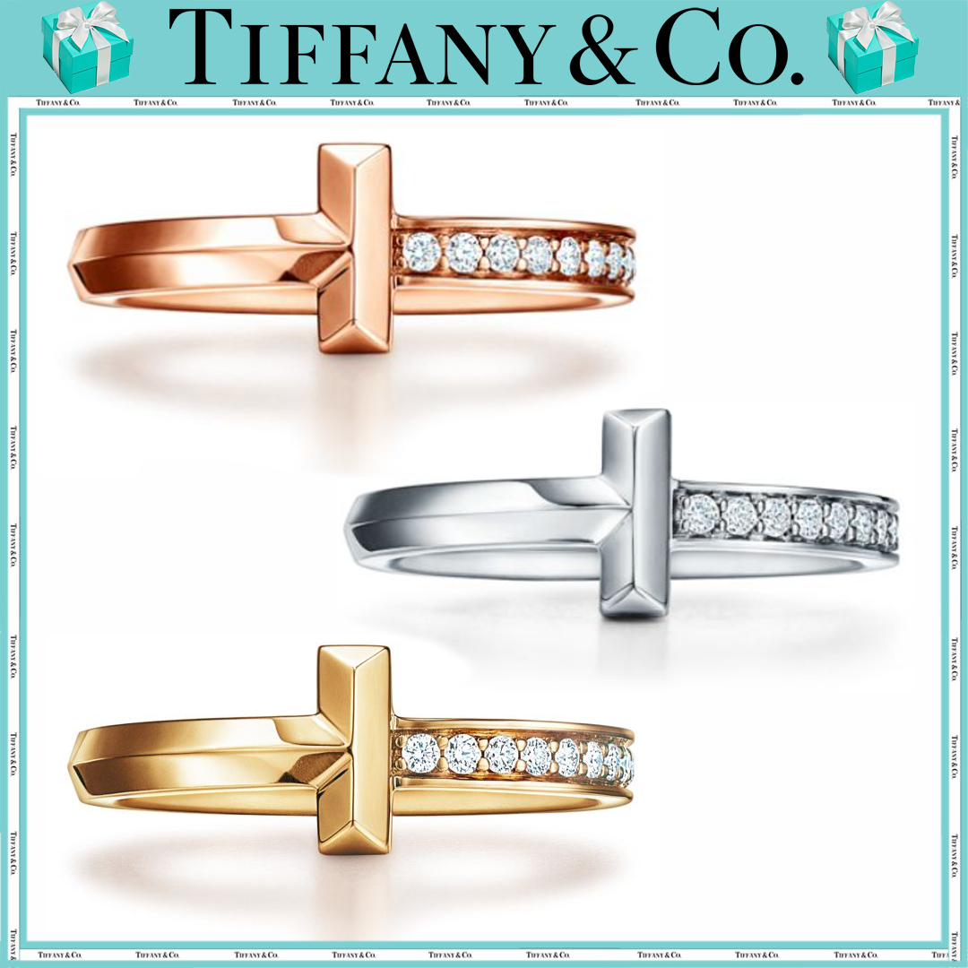 【ティファニー】【国内発送/直営店】人気♪ T ワン リング，にダイヤモンドをセッティング、2.5mm 指輪-高島屋オンラインストア - 公式