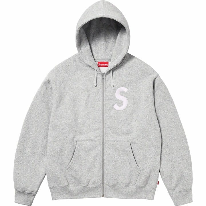 Supreme S Logo Zip Up Hooded Sweatshirt