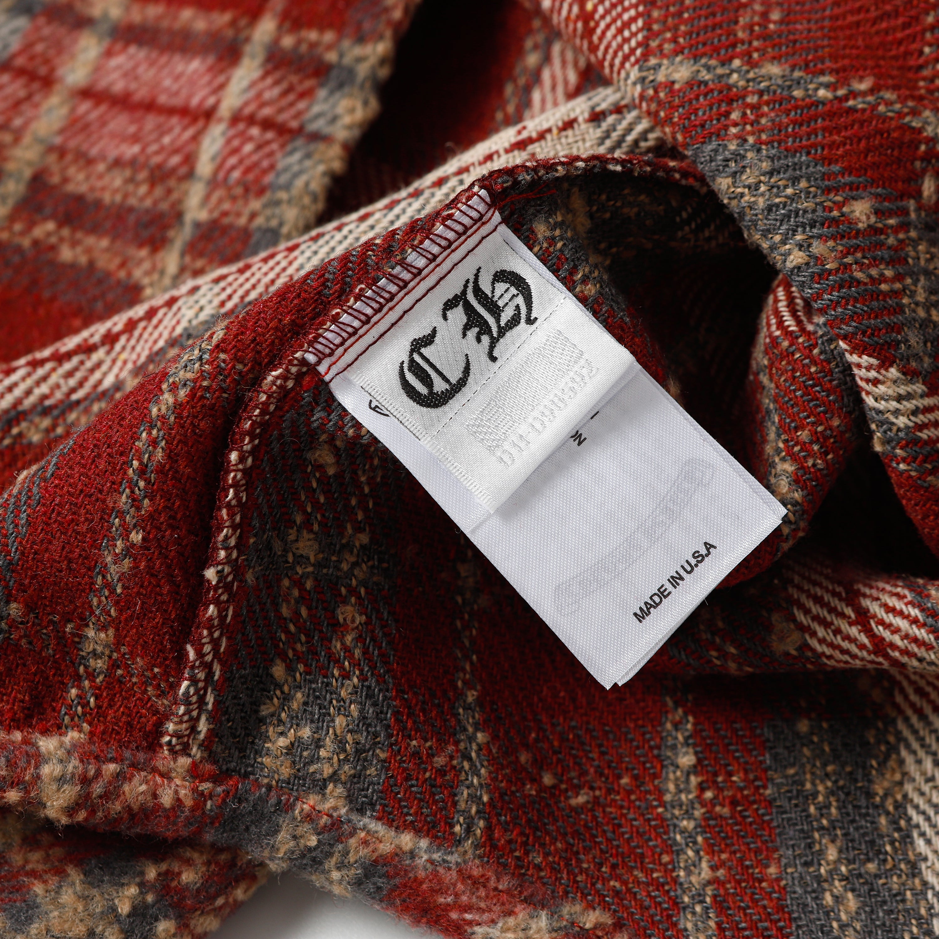 【Chrome Hearts】クロムハーツ 刺繍レザークロスディテール フランネルシャツ Tシャツ