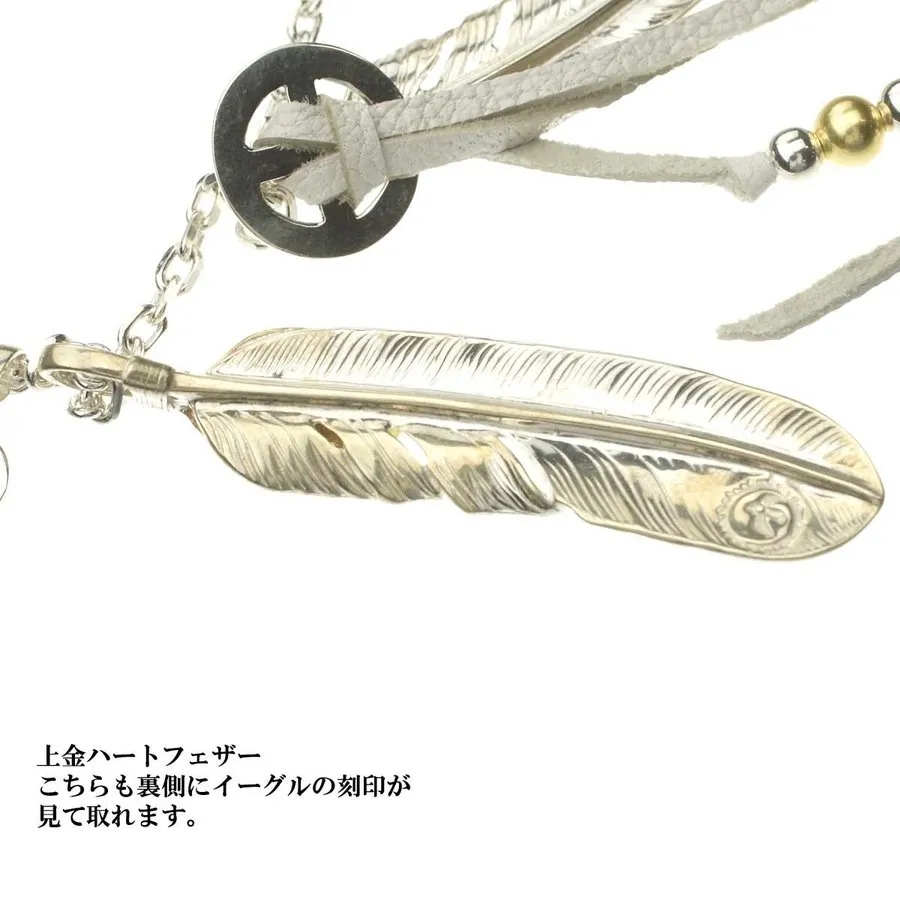 【国内発送/直営店】再再入荷！メンズ ネックレス ペンダント ゴローズタイプ 復刻 レプリカ 木村拓哉神さんセットモチーフシルバーフェザーネックレス 特大先金フェザー