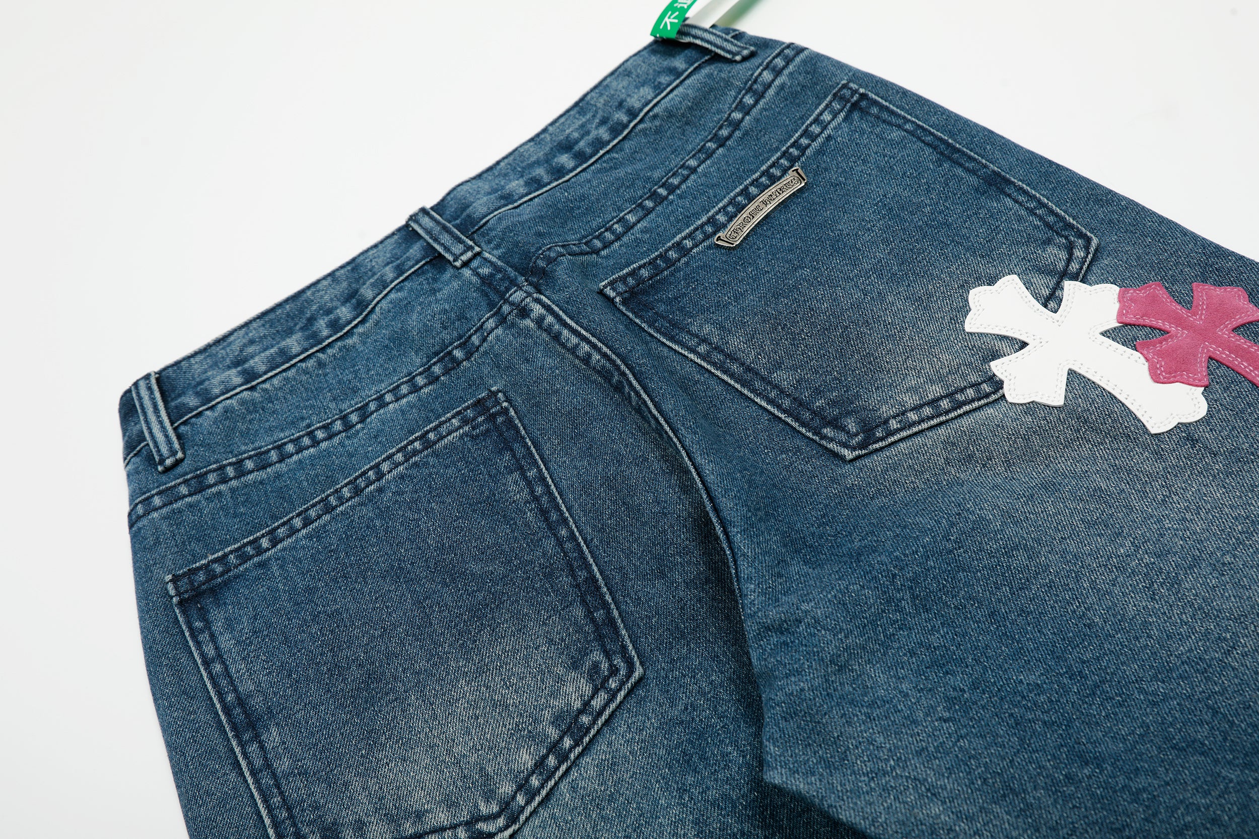 【Chrome Hearts】クロムハーツ 限定版 カラフルレザー マルチカラー ハイストリートワークジーンズ