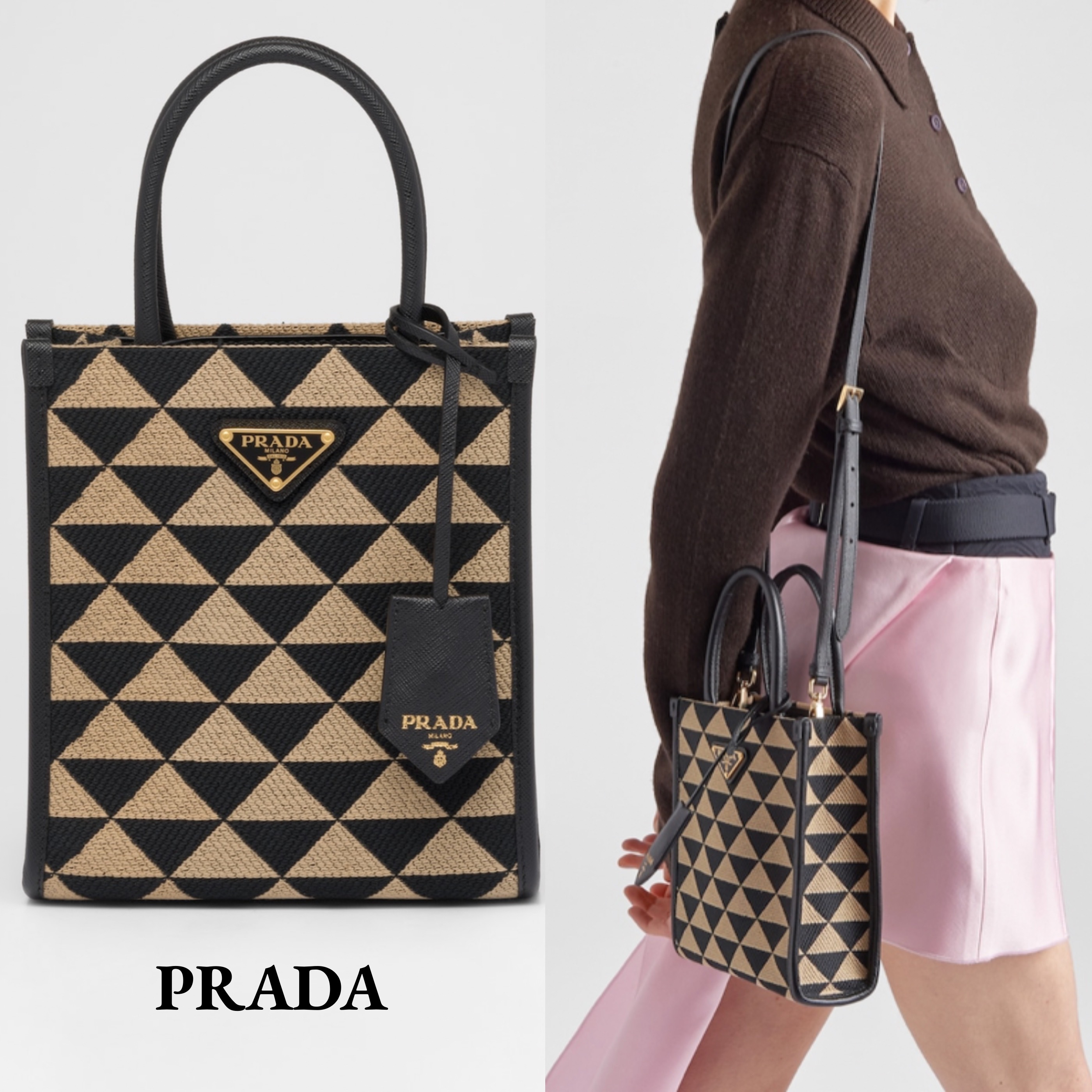 PRADA シンボル エンブロイダリージャカード ミニバッグ-高島屋オンラインストア - 公式