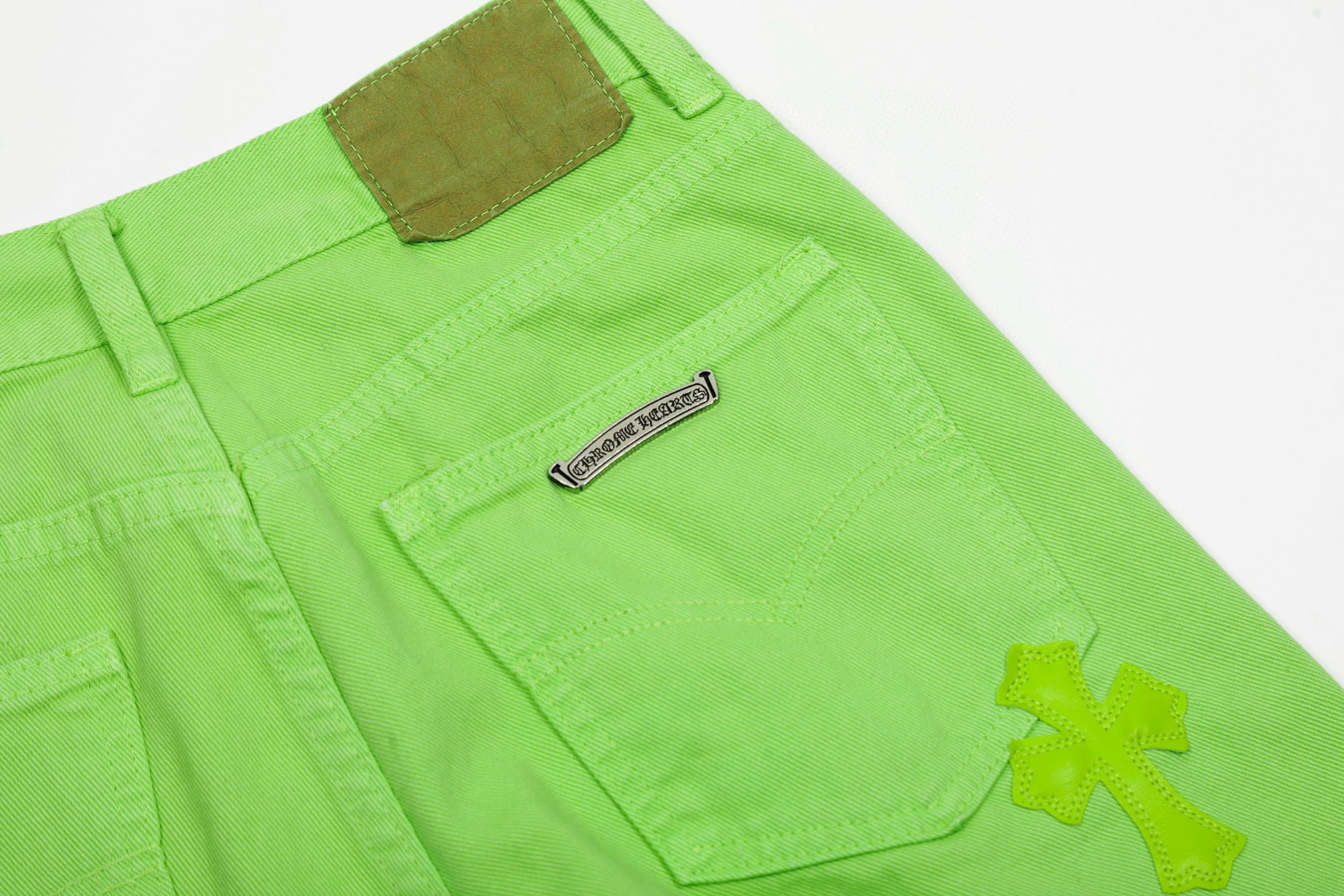 【Chrome Hearts】クロムハーツ 限定版 グリーンカウジーンズ