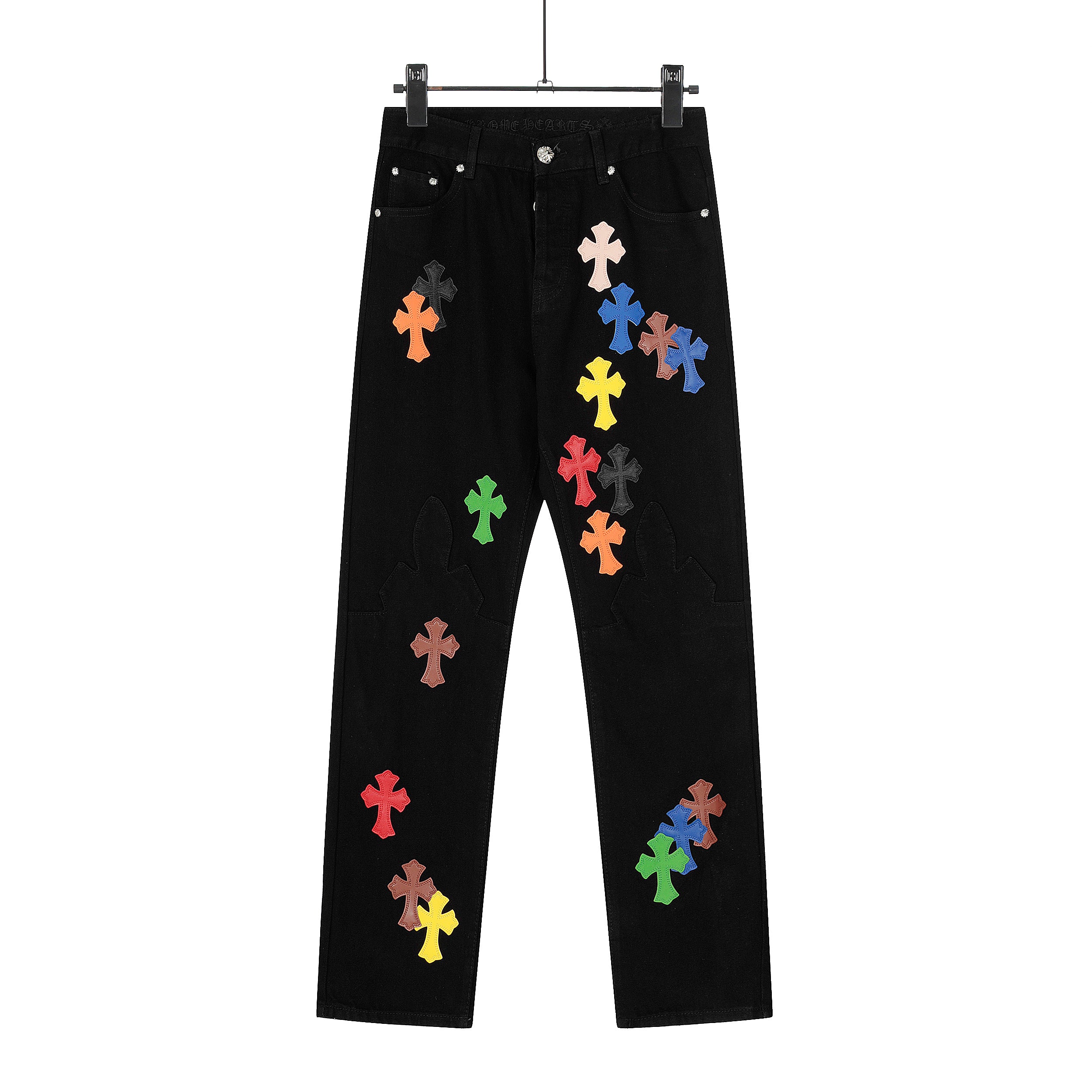 【Chrome Hearts】クロムハーツ カラー＆パッチ フレイムニージーンズ