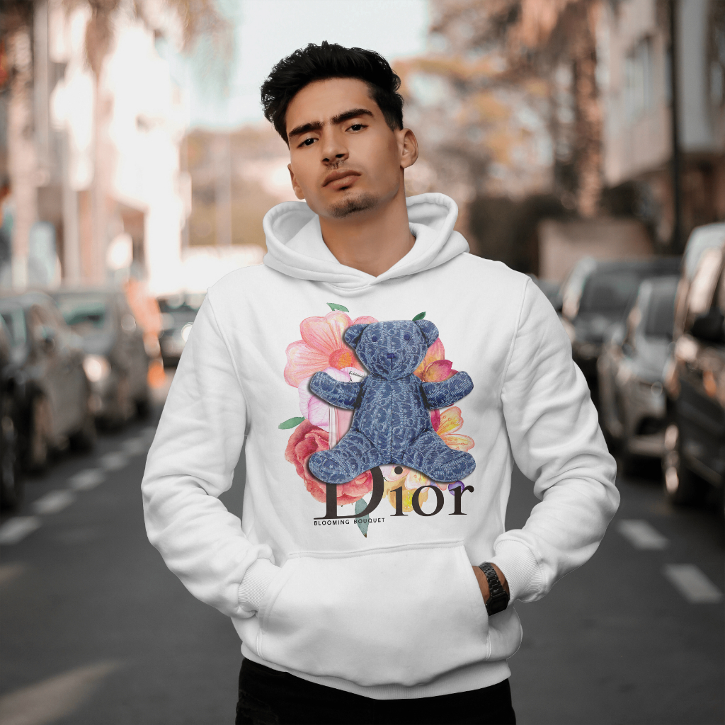 Diorスウェット クル パーカー プリント 綿 男女兼用