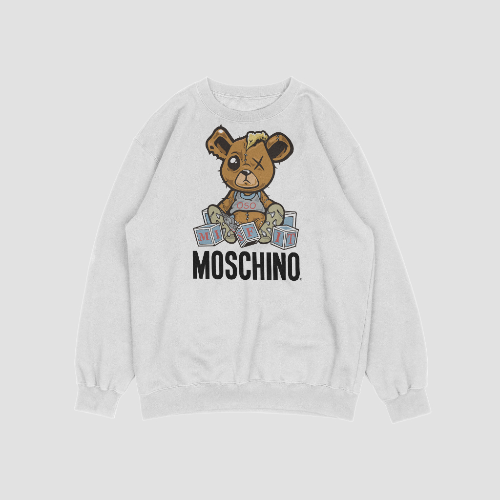 MOSCHINOスウェット クル パーカー プリント  綿　男女兼用