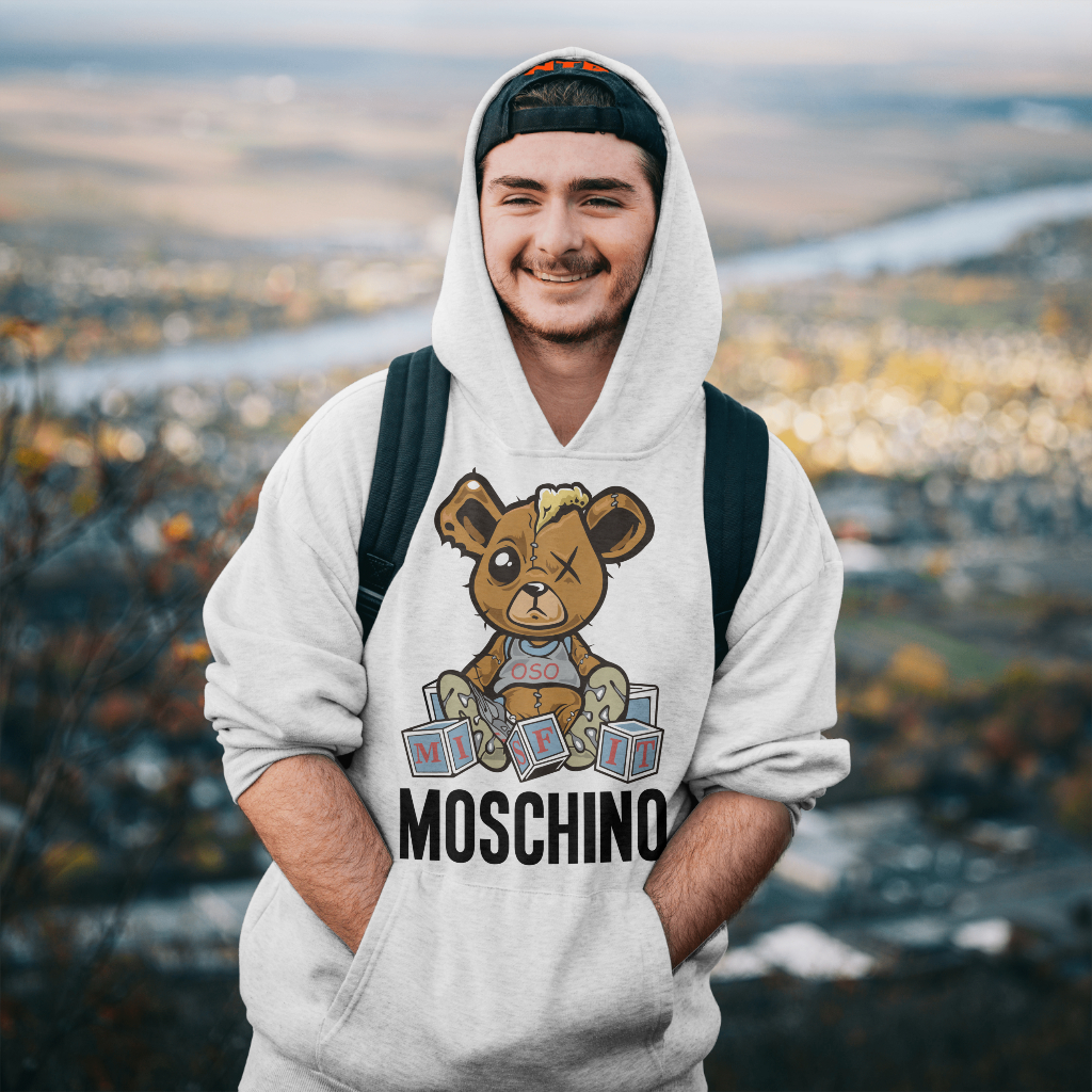 MOSCHINOスウェット クル パーカー プリント  綿　男女兼用