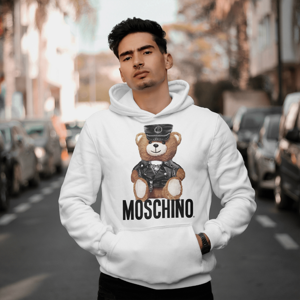 MOSCHINOスウェット クル パーカー プリント  綿　男女兼用