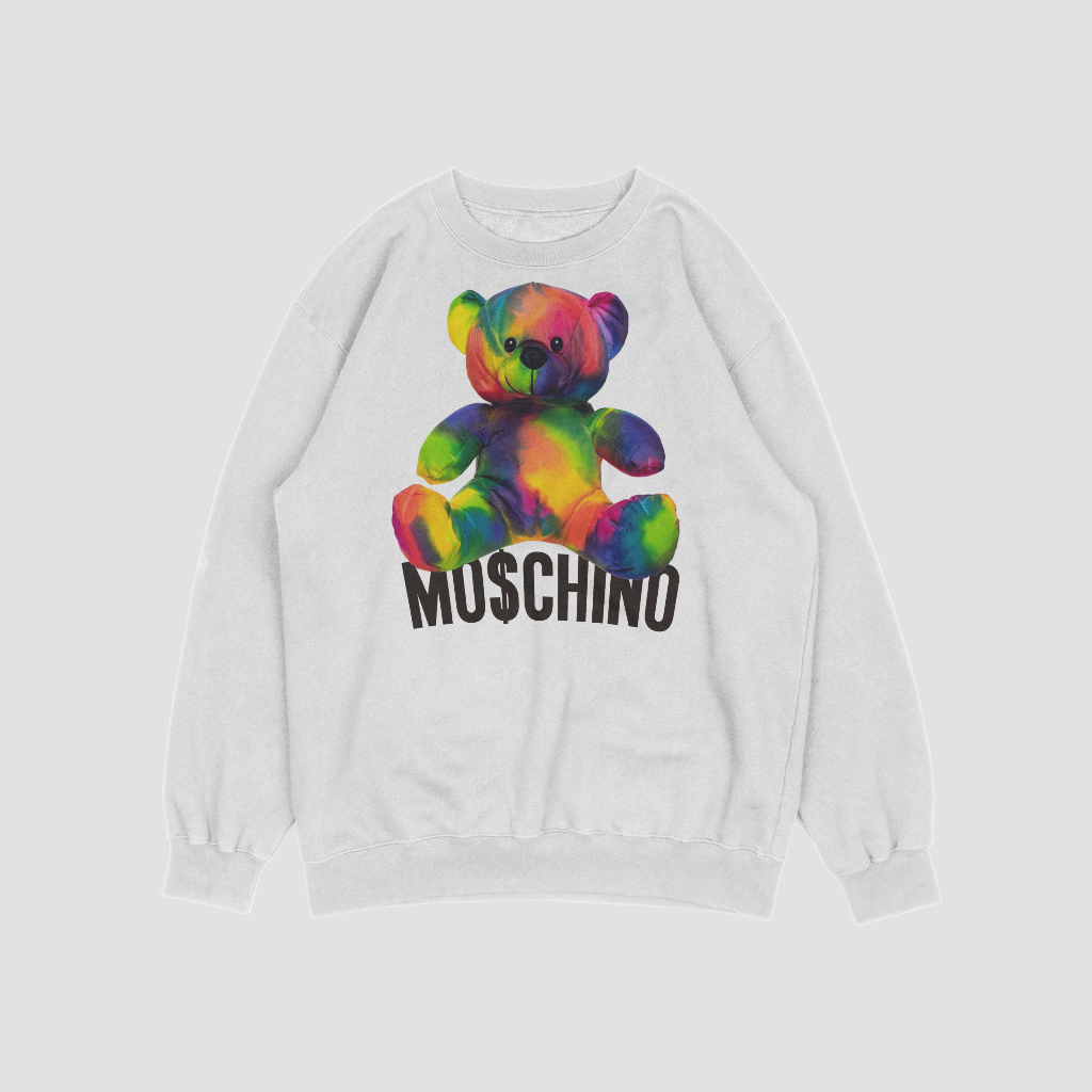 MOSCHINOスウェット クル パーカー プリント  綿　男女兼用