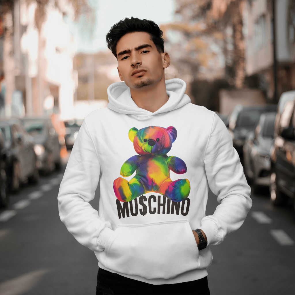 MOSCHINOスウェット クル パーカー プリント  綿　男女兼用