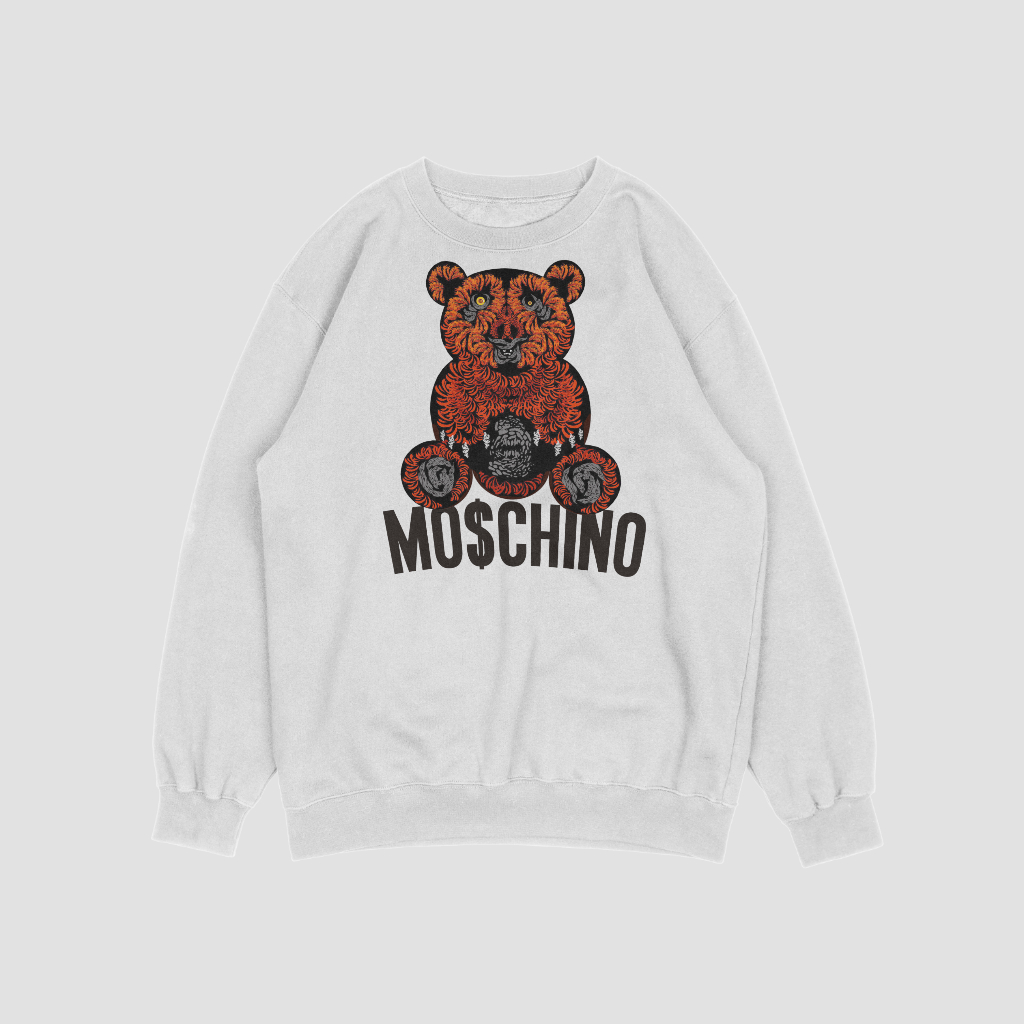 MOSCHINOスウェット クル パーカー プリント  綿　男女兼用