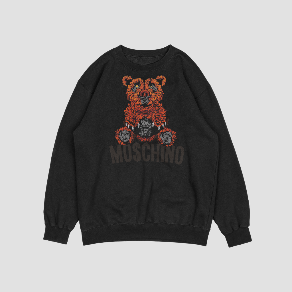 MOSCHINOスウェット クル パーカー プリント  綿　男女兼用