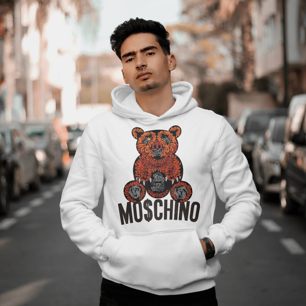 MOSCHINOスウェット クル パーカー プリント  綿　男女兼用