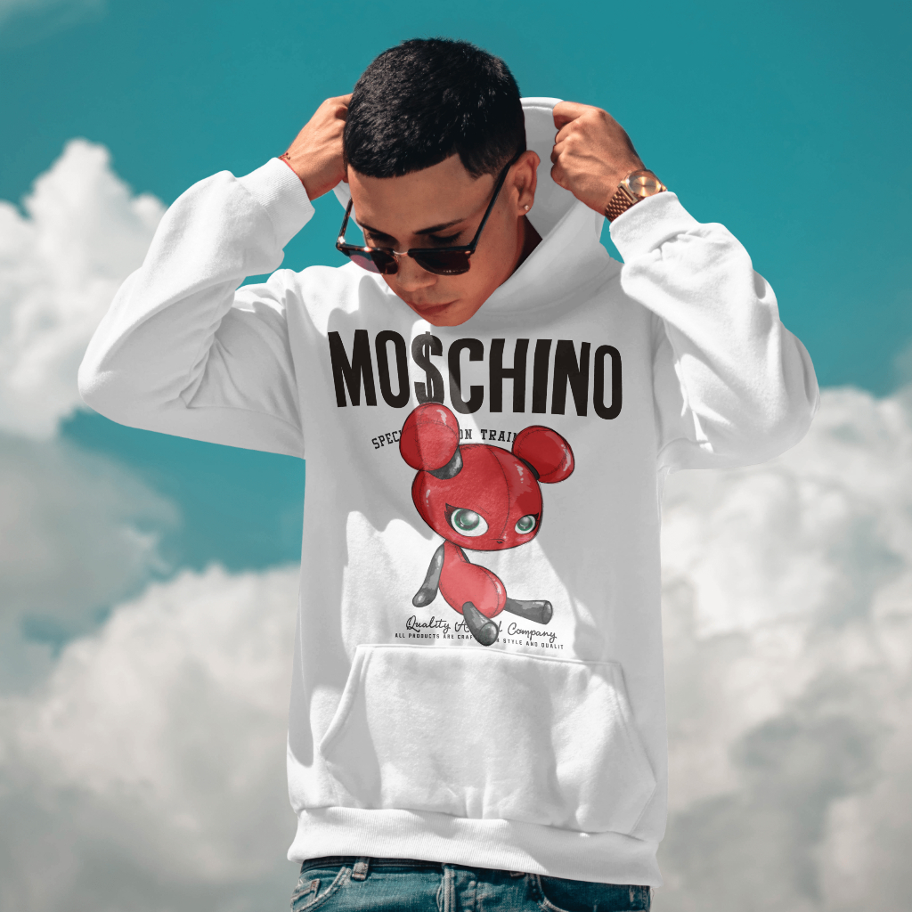MOSCHINOスウェット クル パーカー プリント  綿　男女兼用