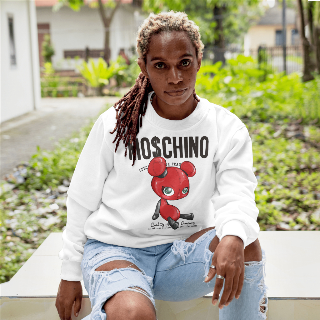 MOSCHINOスウェット クル パーカー プリント  綿　男女兼用