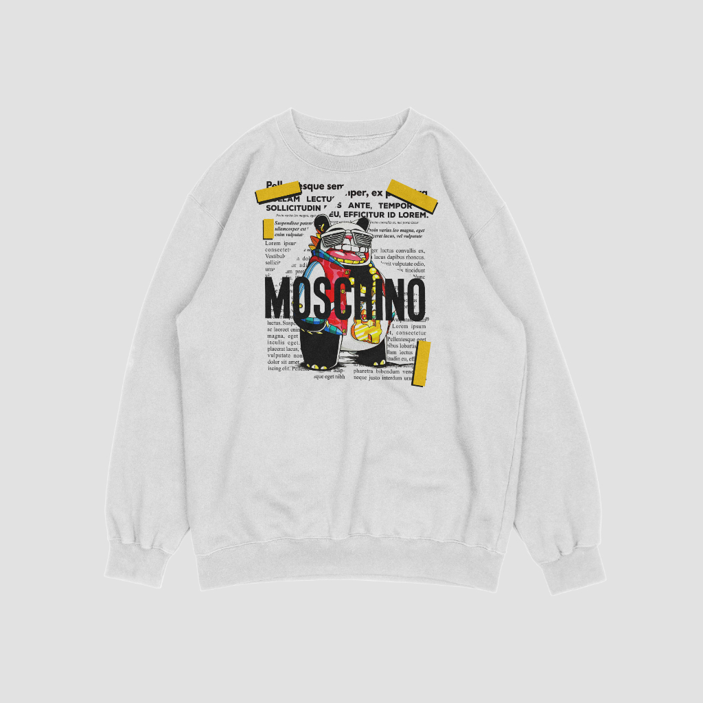 MOSCHINOスウェット クル パーカー プリント 綿 男女兼用
