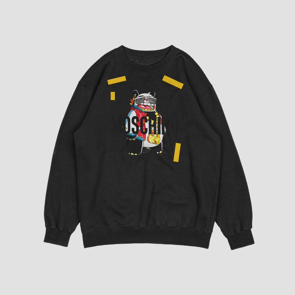 MOSCHINOスウェット クル パーカー プリント  綿　男女兼用