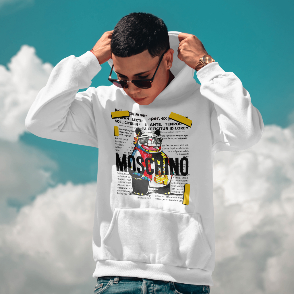 MOSCHINOスウェット クル パーカー プリント 綿 男女兼用