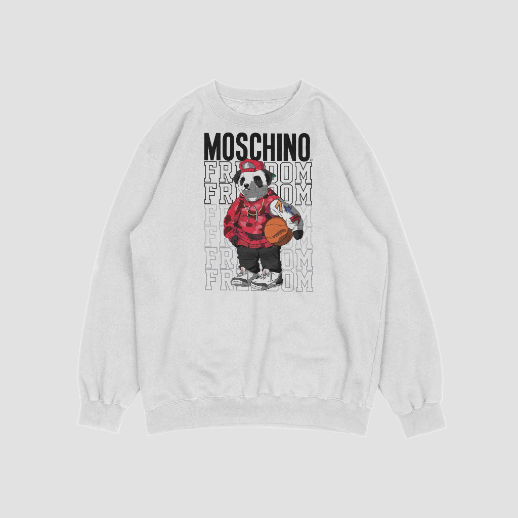 MOSCHINOスウェット クル パーカー プリント  綿　男女兼用