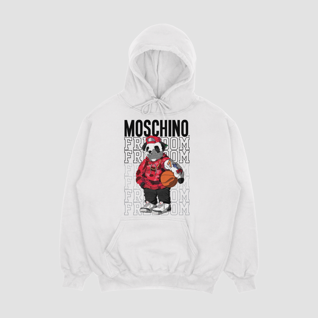 MOSCHINOスウェット クル パーカー プリント  綿　男女兼用