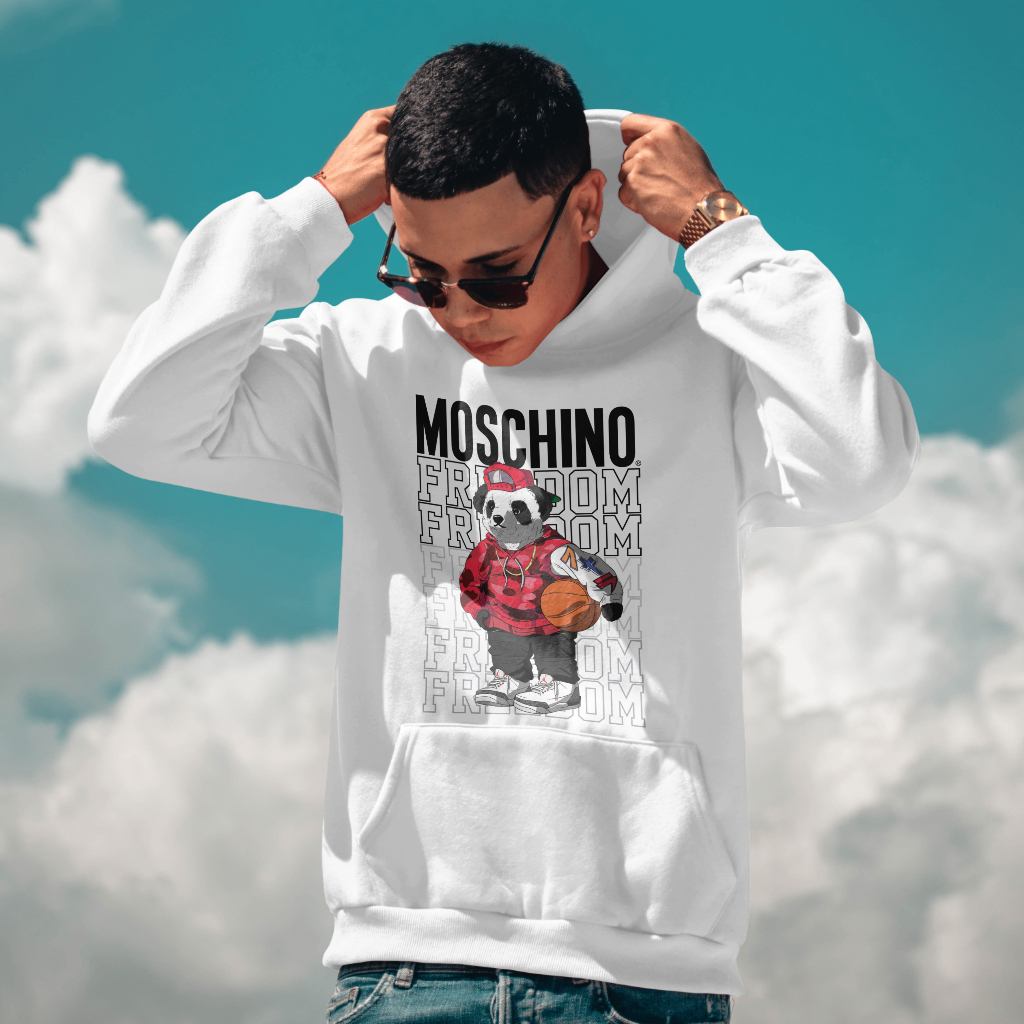 MOSCHINOスウェット クル パーカー プリント  綿　男女兼用