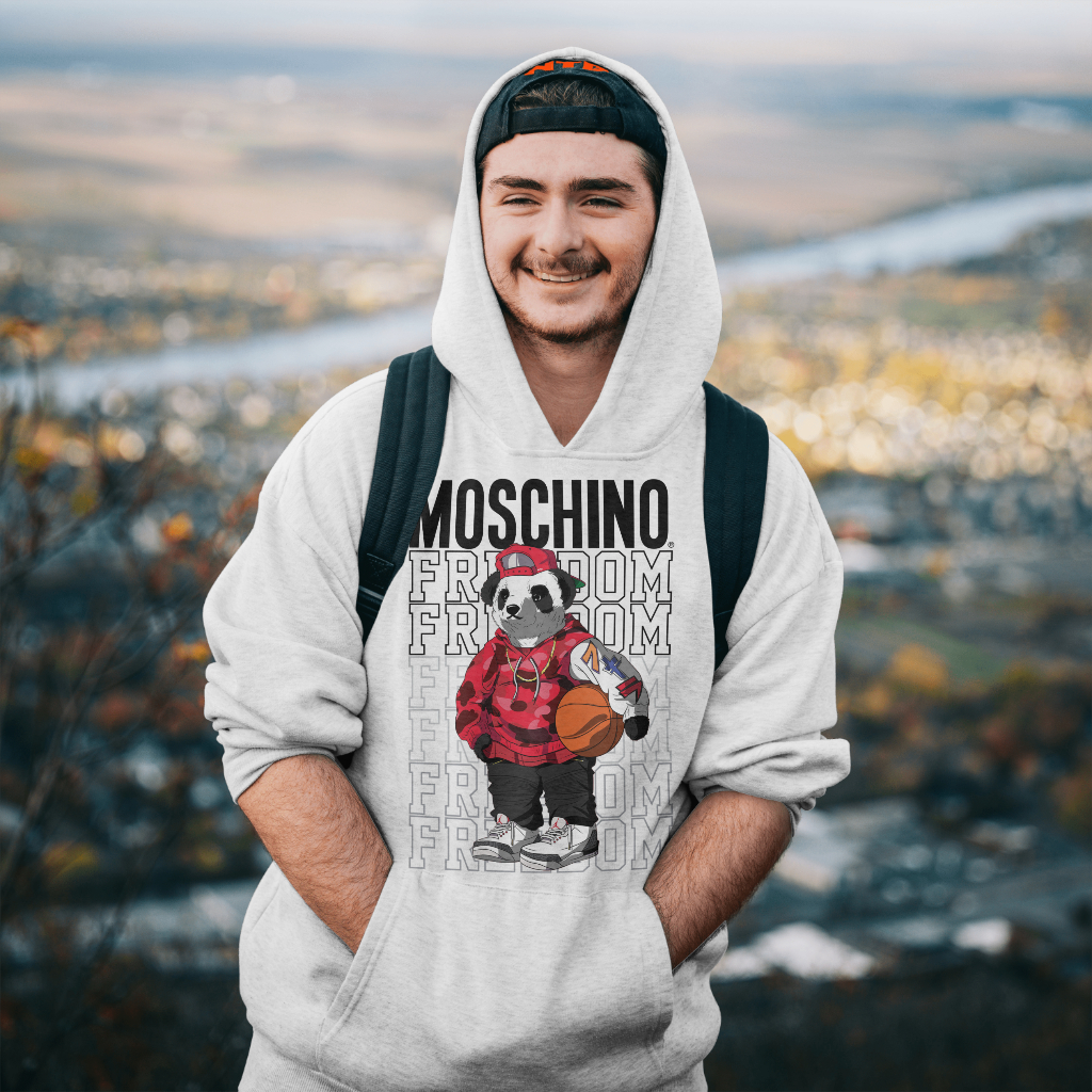 MOSCHINOスウェット クル パーカー プリント  綿　男女兼用