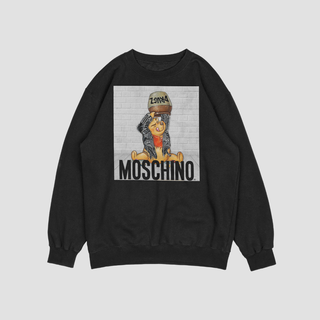 MOSCHINOスウェット クル パーカー プリント  綿　男女兼用