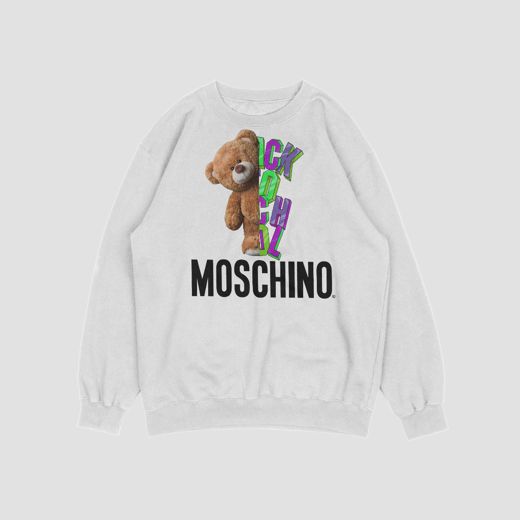 MOSCHINOスウェット クル パーカー プリント  綿　男女兼用