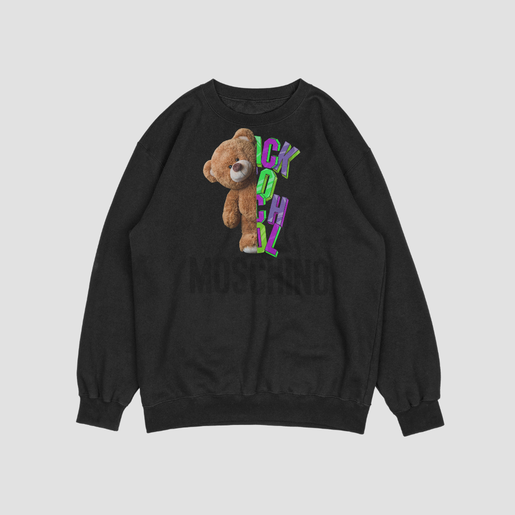 MOSCHINOスウェット クル パーカー プリント  綿　男女兼用