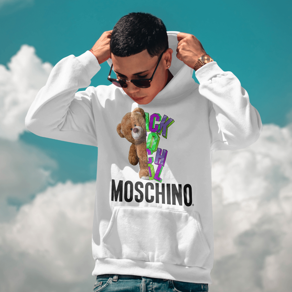 MOSCHINOスウェット クル パーカー プリント  綿　男女兼用
