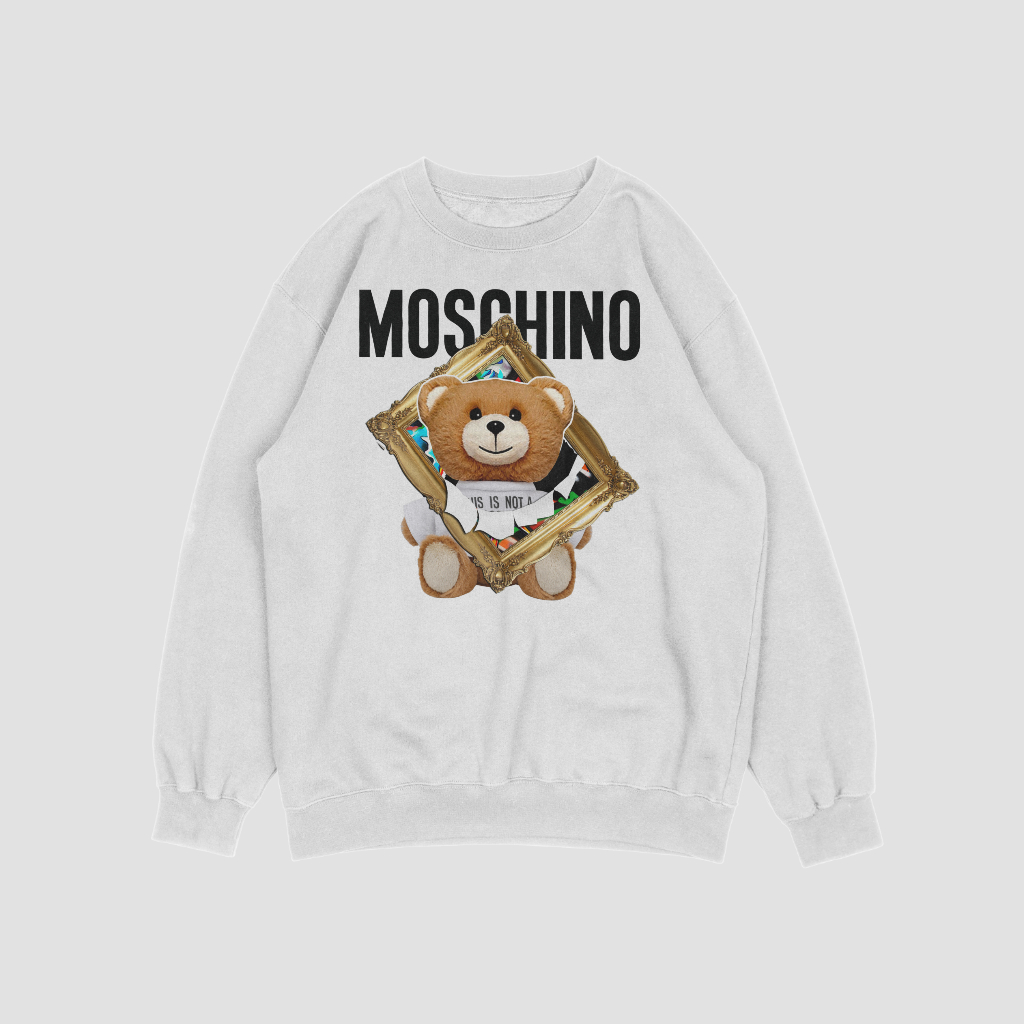 MOSCHINOスウェット クル パーカー プリント  綿　男女兼用