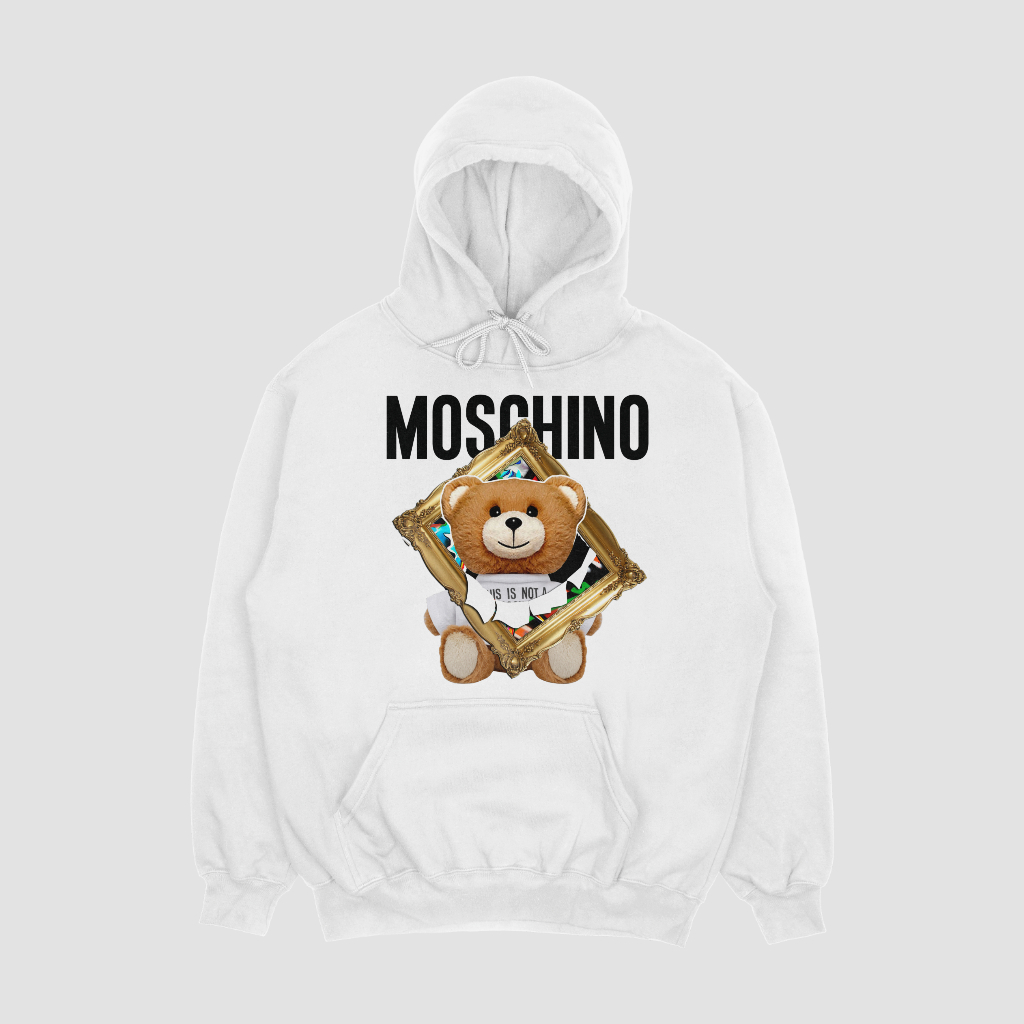 MOSCHINOスウェット クル パーカー プリント  綿　男女兼用