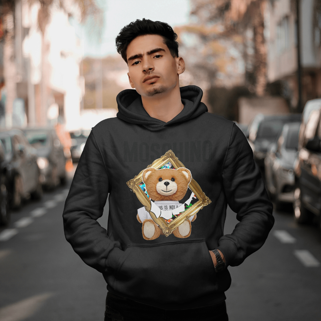 MOSCHINOスウェット クル パーカー プリント  綿　男女兼用
