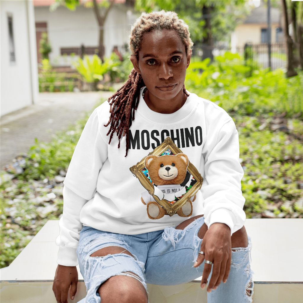 MOSCHINOスウェット クル パーカー プリント  綿　男女兼用