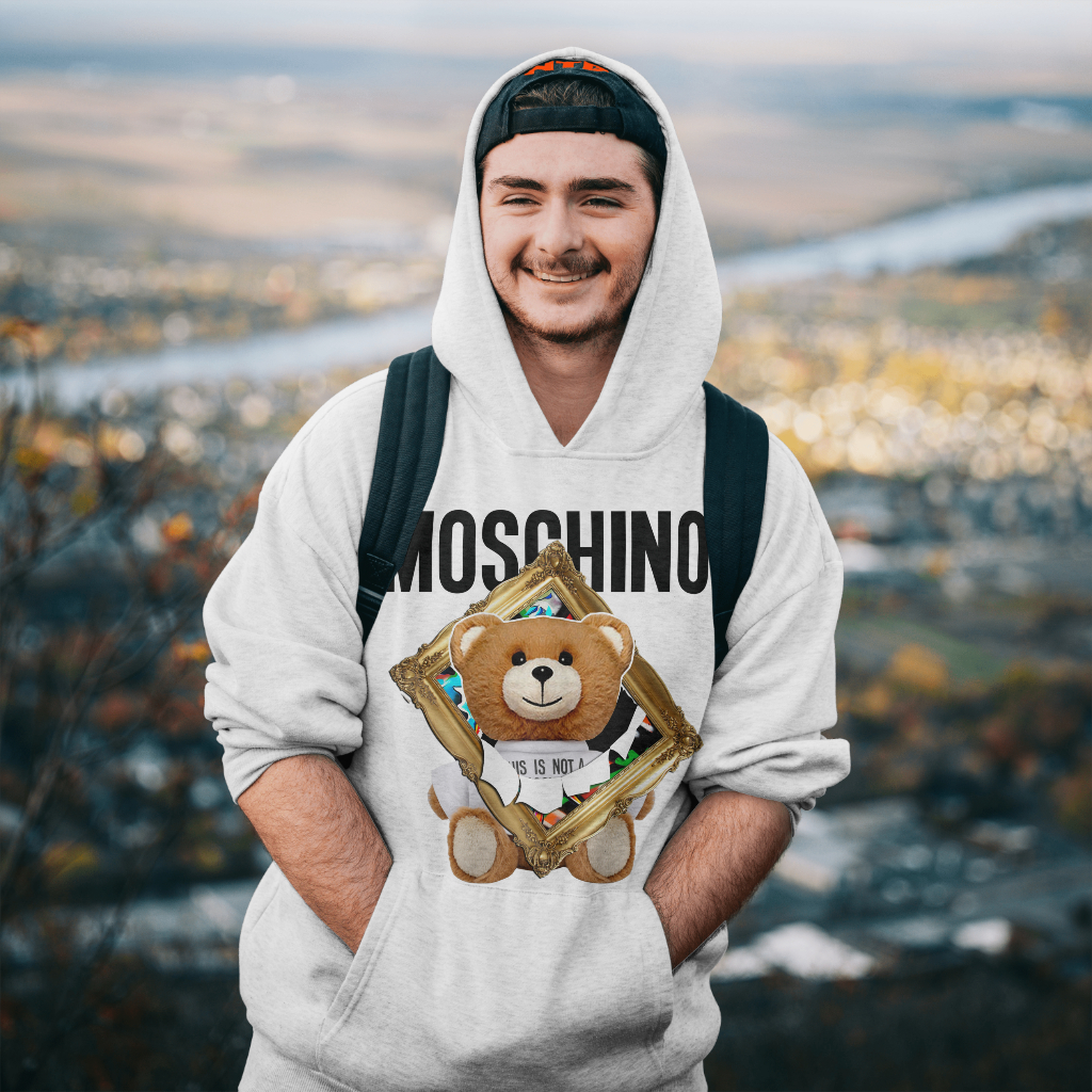 MOSCHINOスウェット クル パーカー プリント  綿　男女兼用